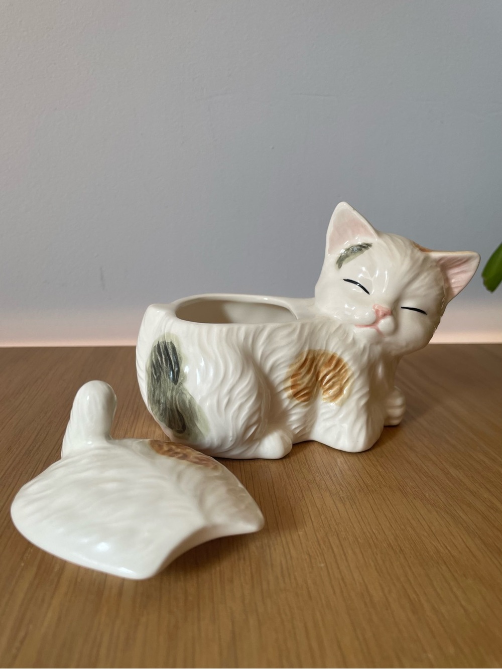 Vintage Hearth & Home Calico Cat Creamer Sugar Bowl Coffee Mug Set 1980s Mexico - Picture 10 of 16